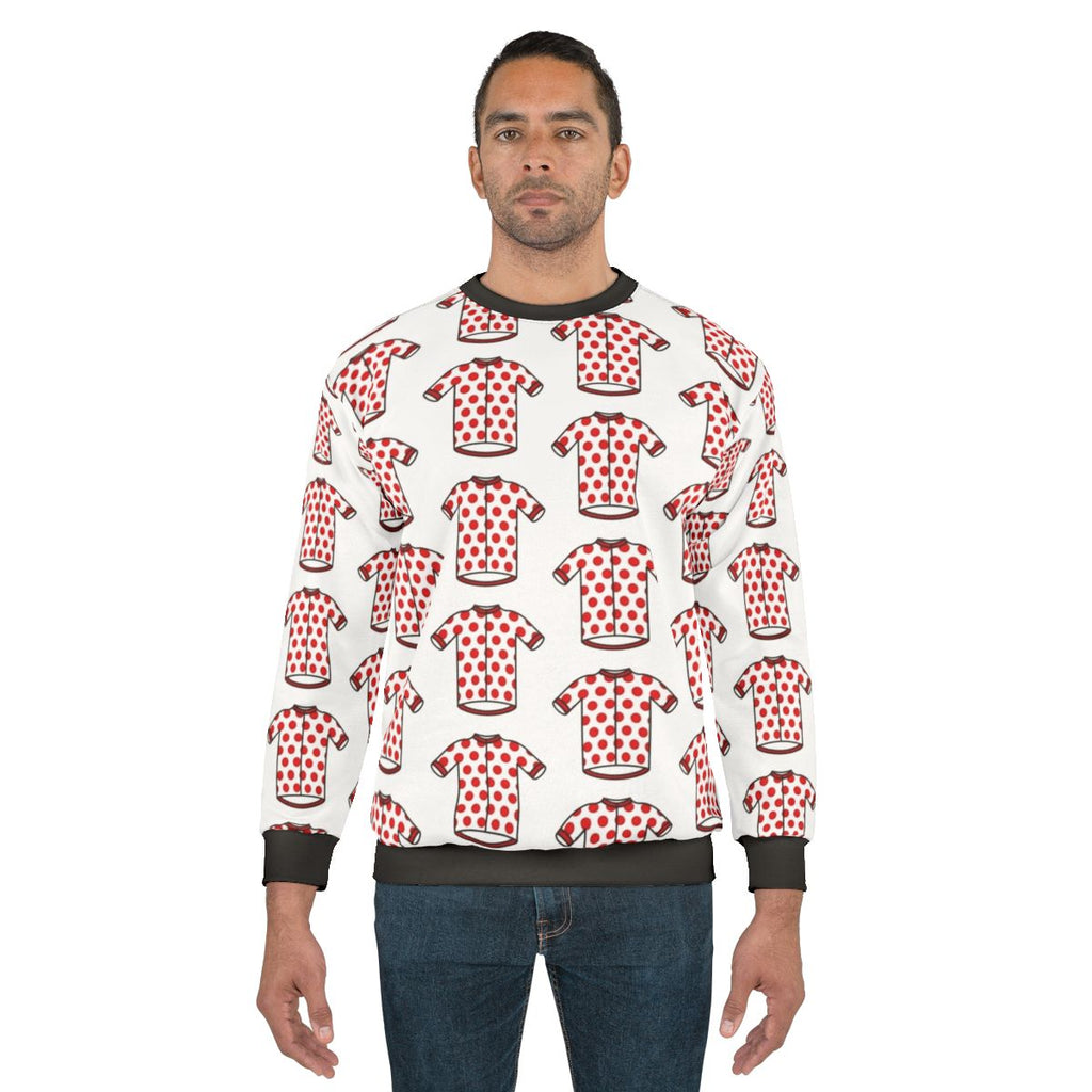 Polka dot cycling jersey sweatshirt for outdoor bike riding and mountain climbing