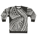 Polynesian tribal design on a cozy sweatshirt