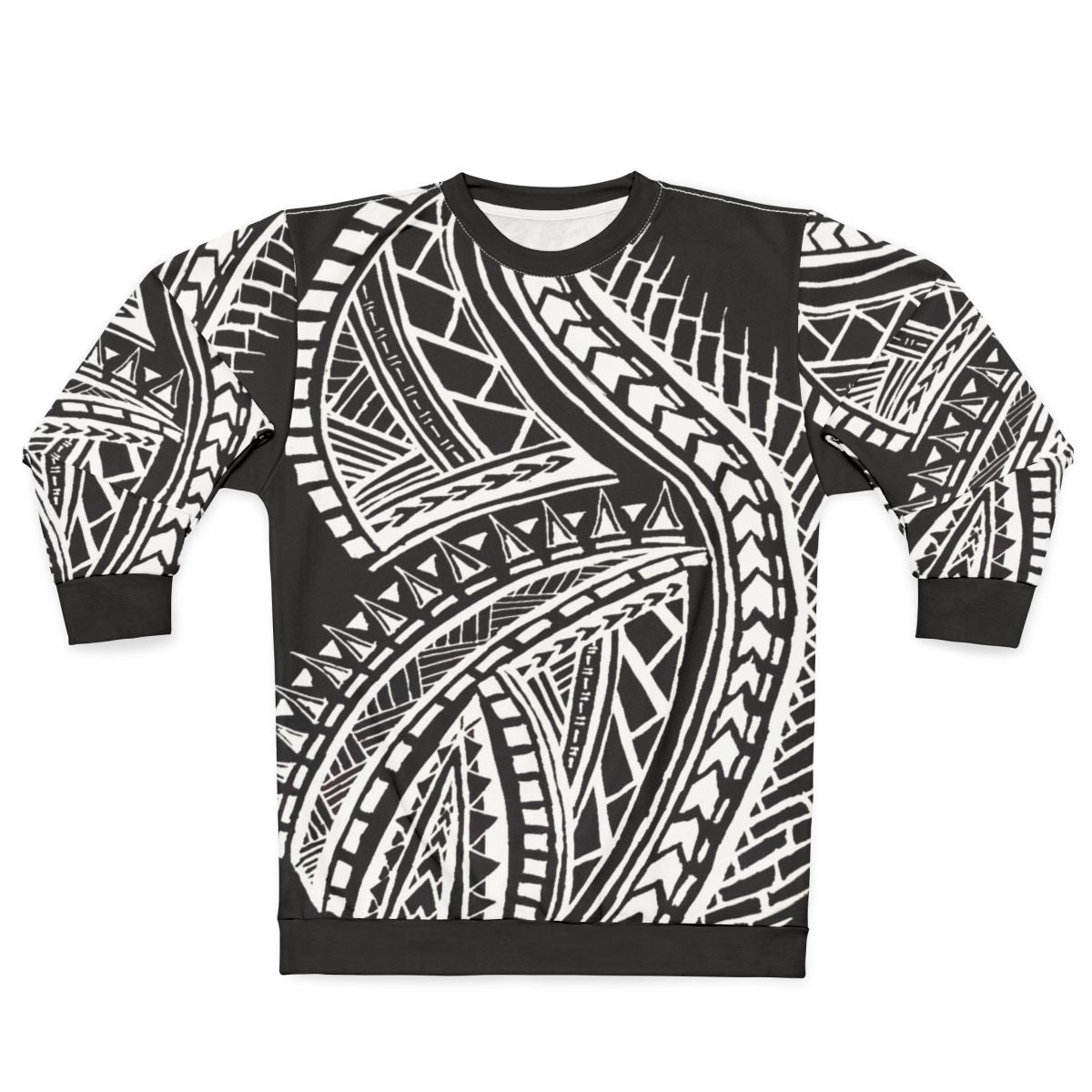 Polynesian tribal design on a cozy sweatshirt