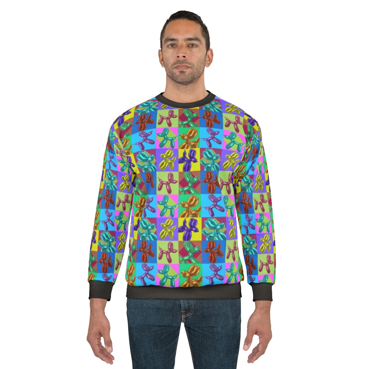 Colorful pop art balloon dogs sweatshirt