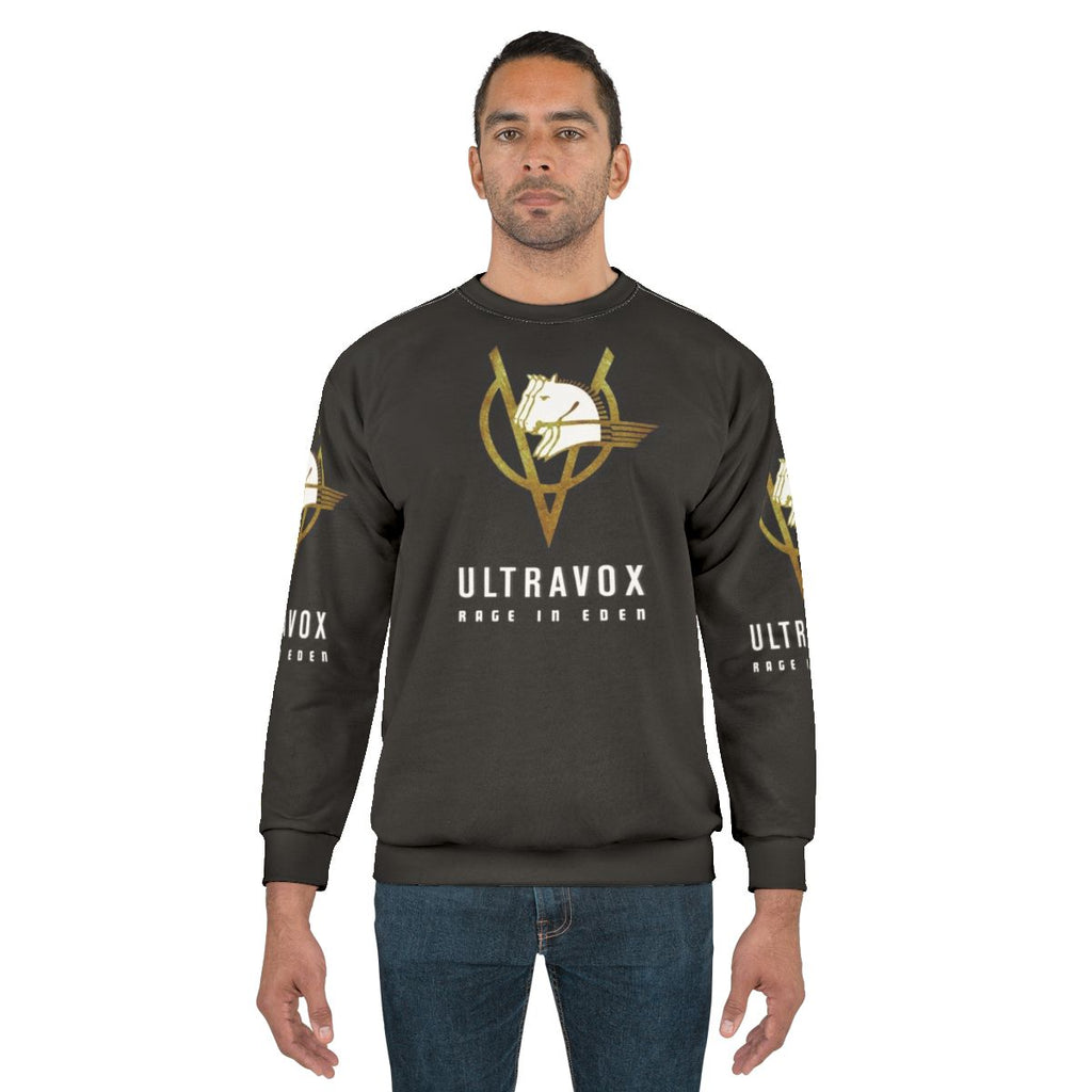 Retro pop sweatshirt with Ultravox inspired 80s design