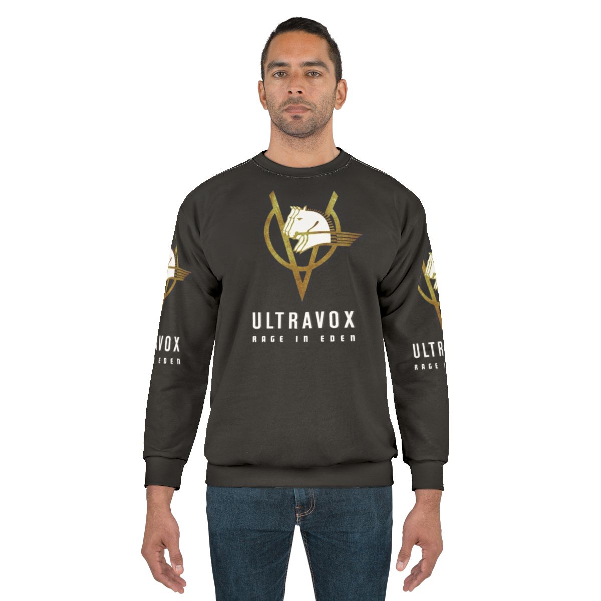 Retro pop sweatshirt with Ultravox inspired 80s design