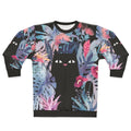 Pastel black velvet floral cat sweatshirt