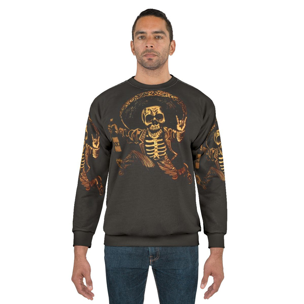 Posada Day Of The Dead Outlaw Sweatshirt with Mexican Folk Art Design