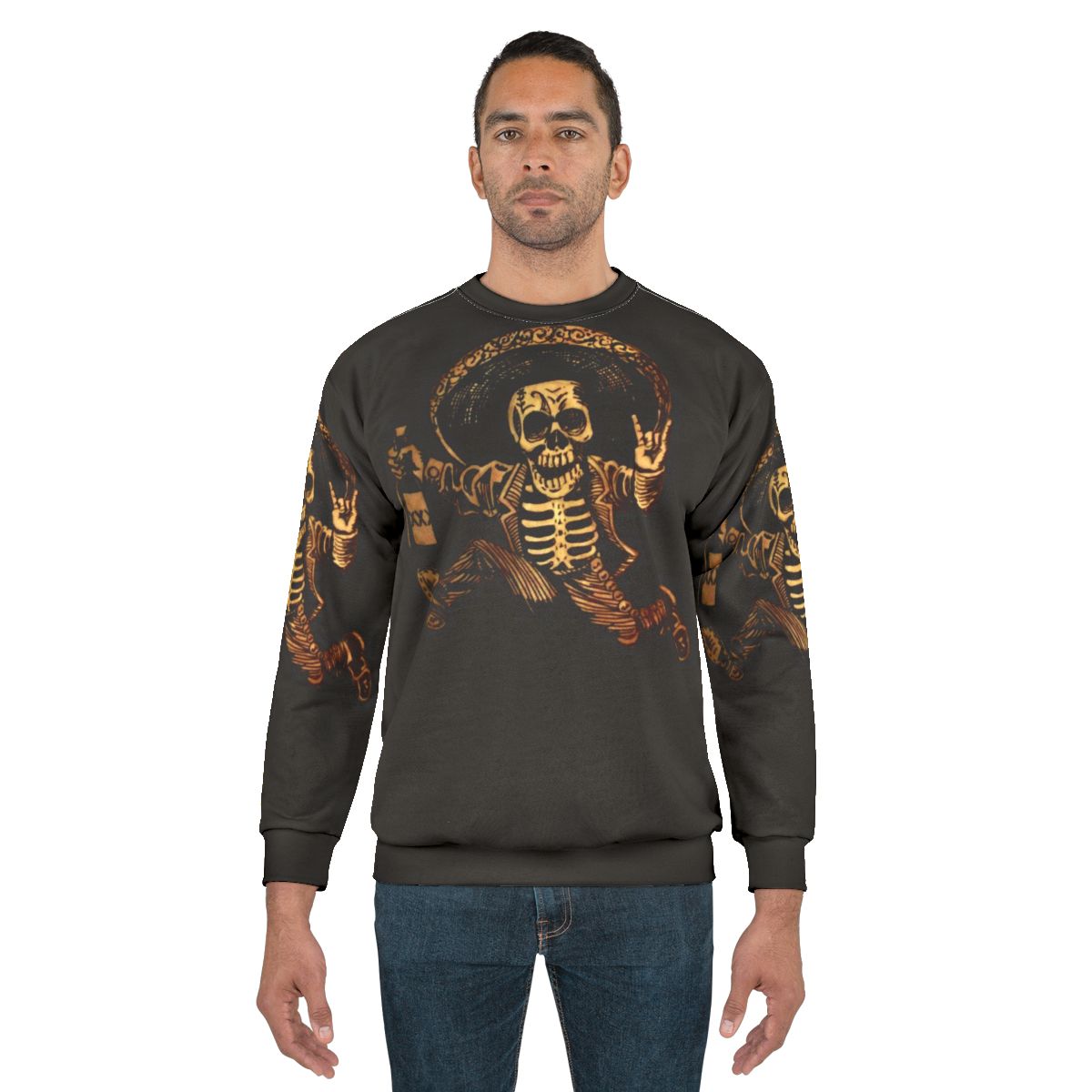Posada Day Of The Dead Outlaw Sweatshirt with Mexican Folk Art Design