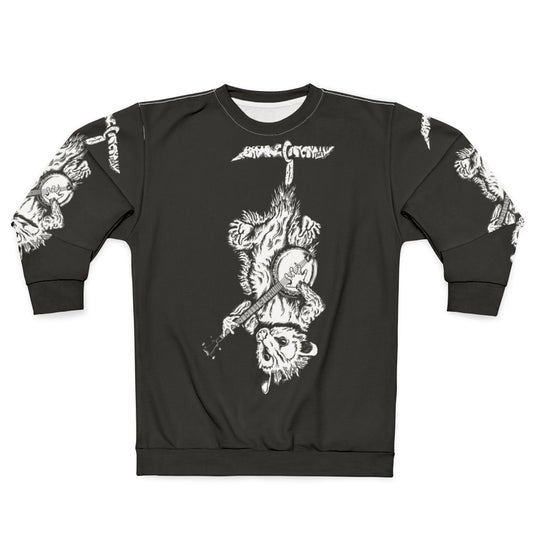 Cozy possum banjo sweatshirt for bluegrass music lovers