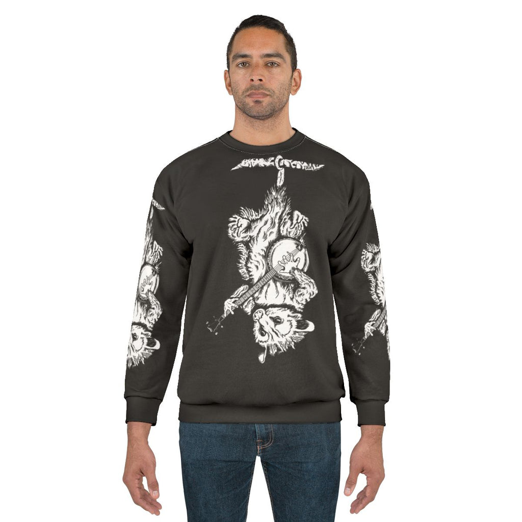 Cozy possum banjo sweatshirt for bluegrass music lovers