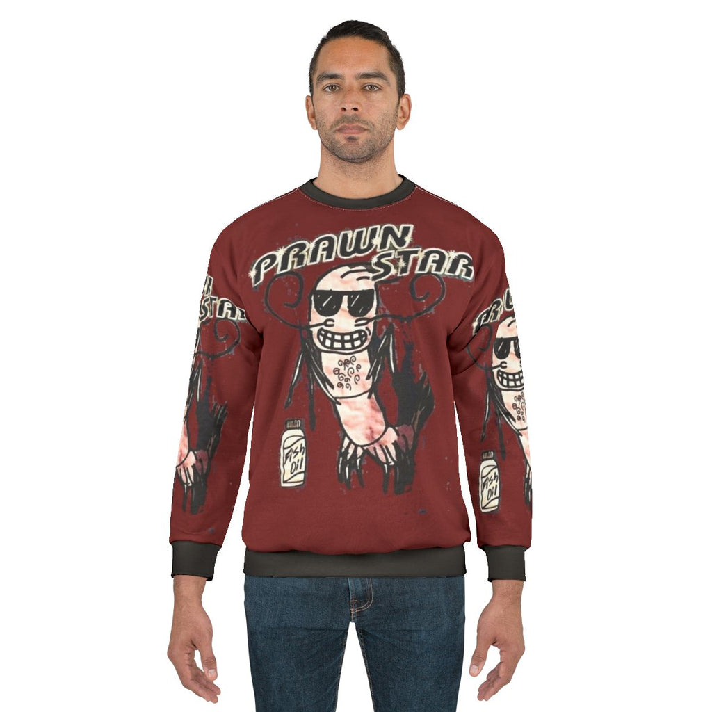 Prawn Sweatshirt with Crustacean Design