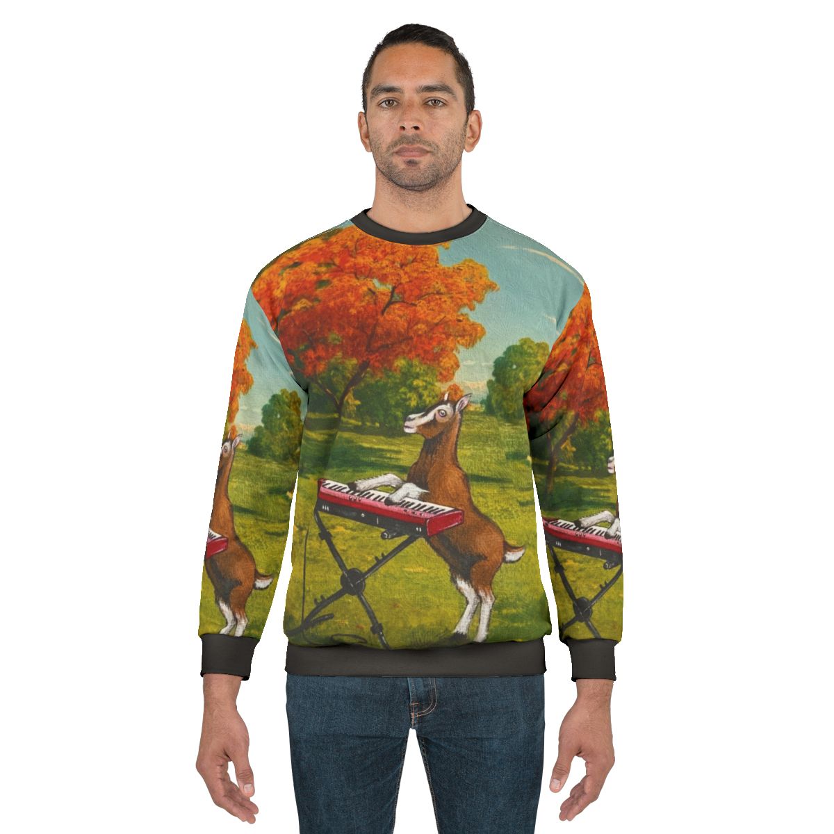 Practicing In The Meadow Sweatshirt featuring country music art