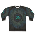 Pranava yoga om mandala sweatshirt with visionary art and sacred geometry