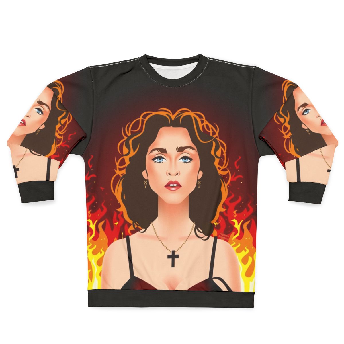 Prayer Sweatshirt with Christian Cross Graphic