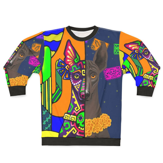 Prehispanic Xolo Sweatshirt featuring the Mexican Hairless Dog