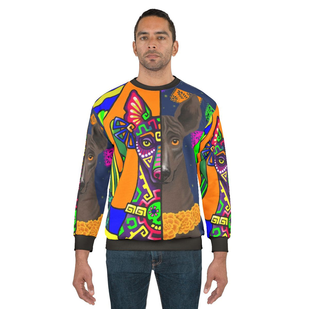 Prehispanic Xolo Sweatshirt featuring the Mexican Hairless Dog