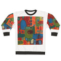 Primitive Sweatshirt with Colorful Abstract Art and Geometric Shapes