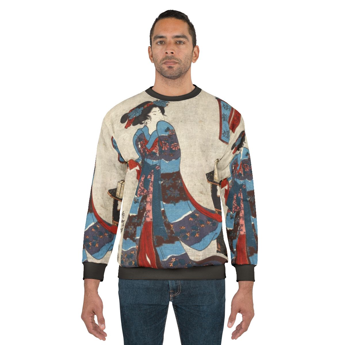 Japanese art ukiyo-e princess portrait sweatshirt