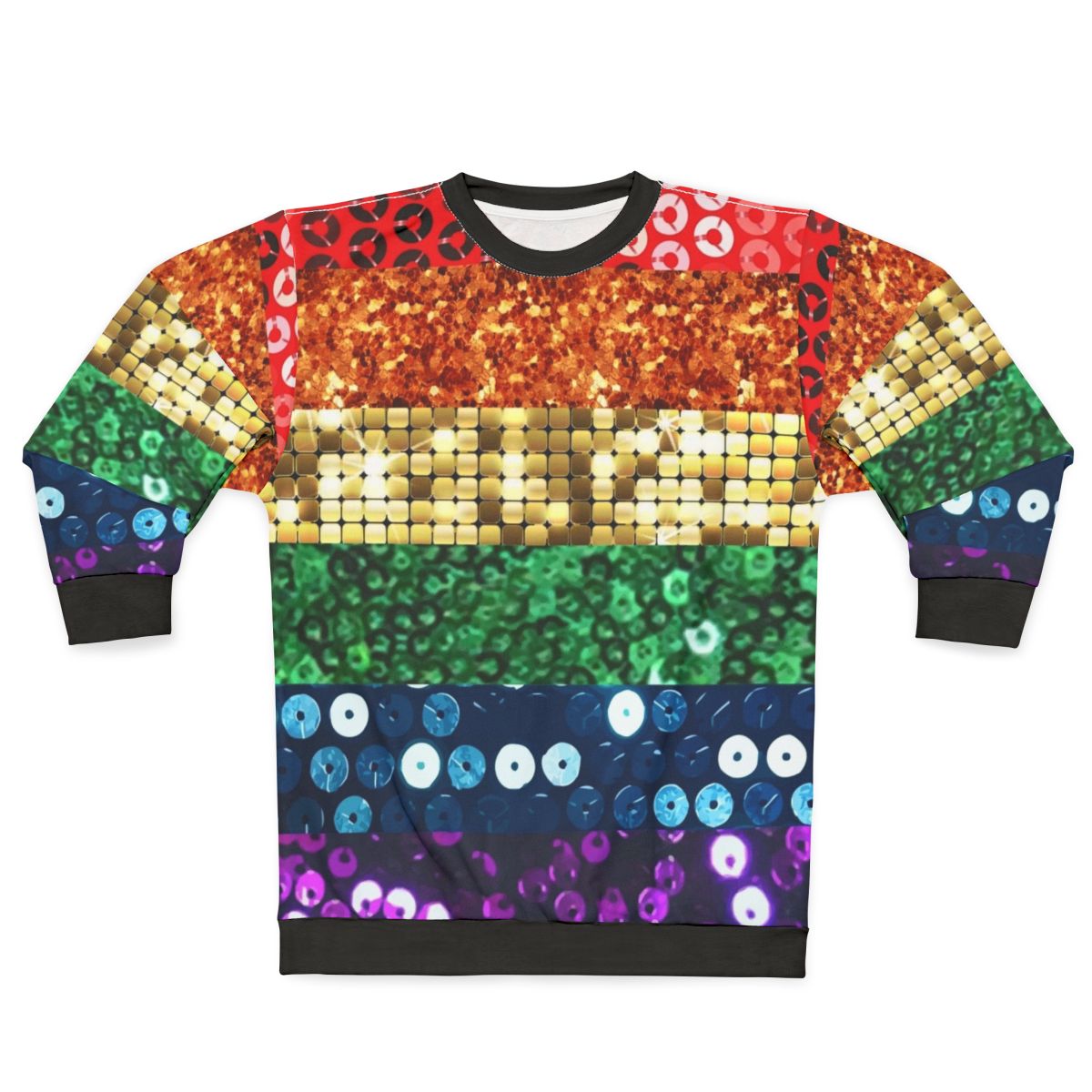 Sequin Pride Flag Sweatshirt with Rainbow Colors