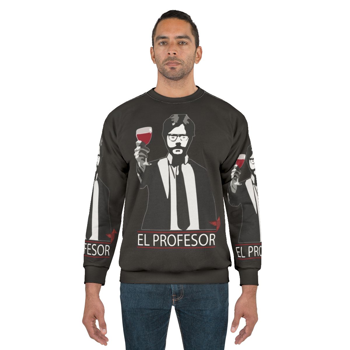 Professor Money Heist Retro Art Sweatshirt featuring the iconic characters from the Netflix series