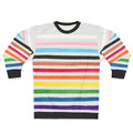 Progress Pride Stripes Sweatshirt featuring the inclusive LGBTQ+ pride flag