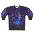 Psychedelic psilocybin shamen sweatshirt with trippy, geometric, and alternative artwork