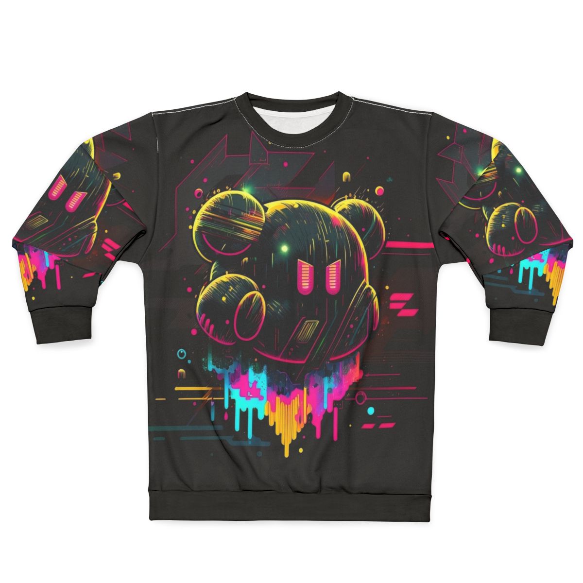 Psychedelic Kirby trippy sweatshirt with vibrant, hallucinogenic design