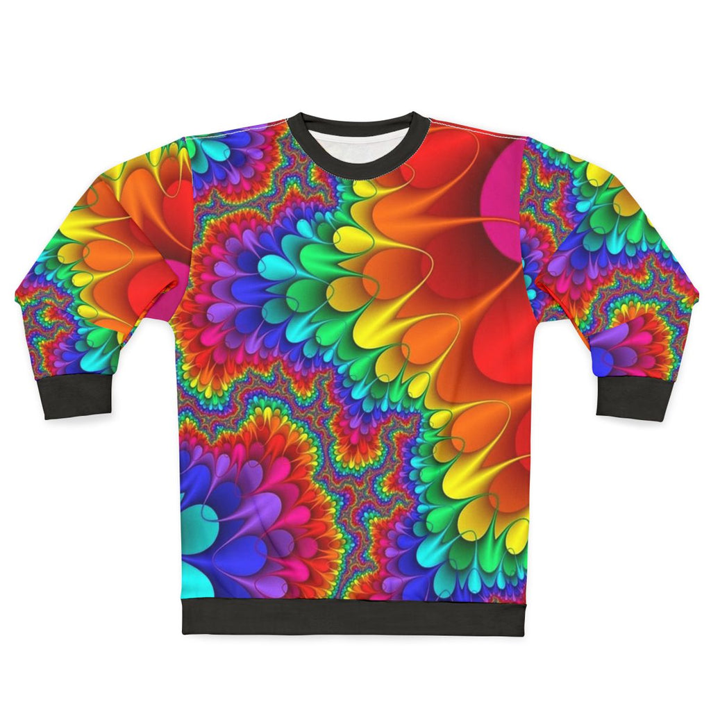 Psychedelic tie-dye rainbow sweatshirt