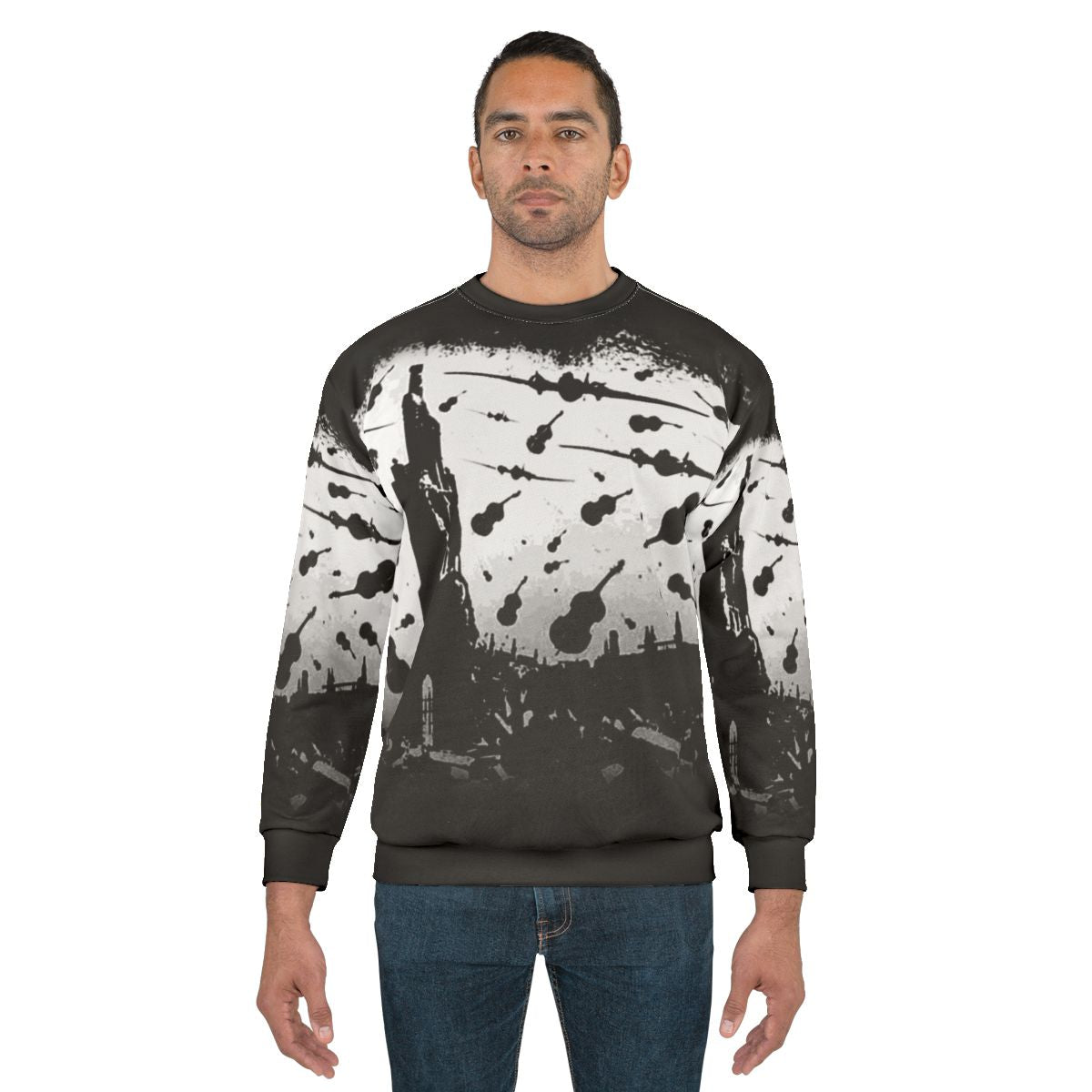 Psycho Attack White Print Sweatshirt