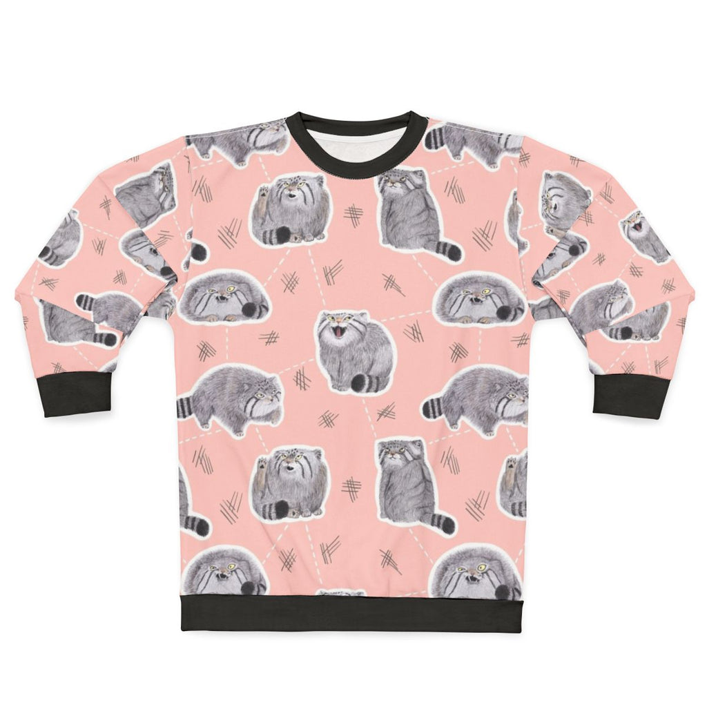 Pallas cat sweatshirt featuring a cute and fluffy feline design