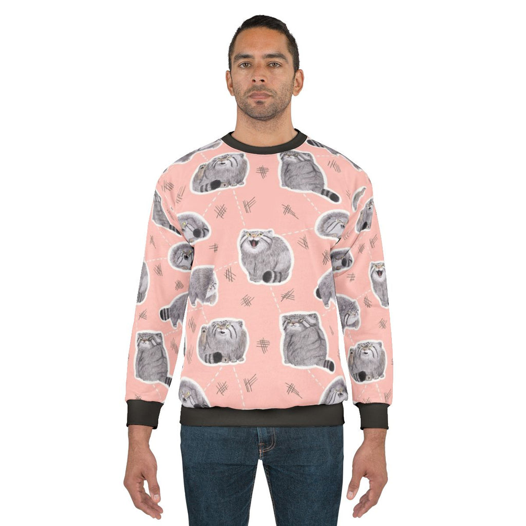 Pallas cat sweatshirt featuring a cute and fluffy feline design