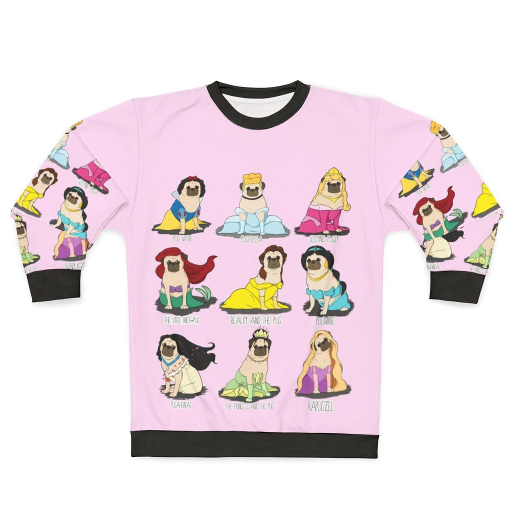 Pug Princess Sweatshirt featuring a cute pug princess design