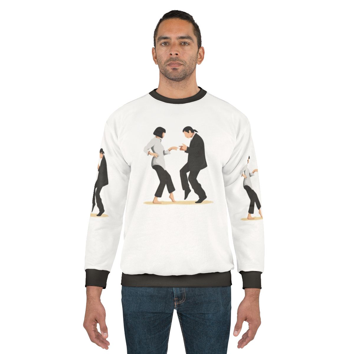 Pulp Fiction movie themed sweatshirt with digital art design