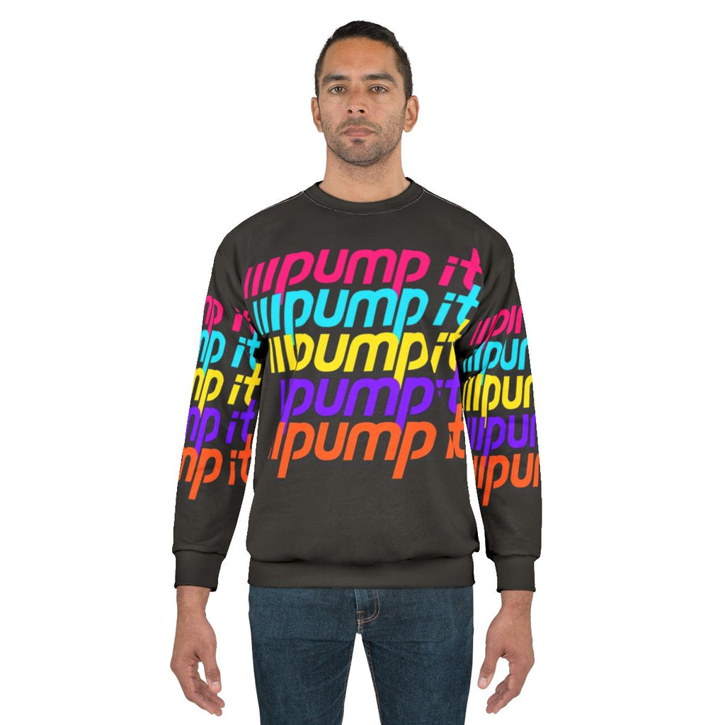 Retro 80s/90s neon pink "I Wanna Pump It" sweatshirt