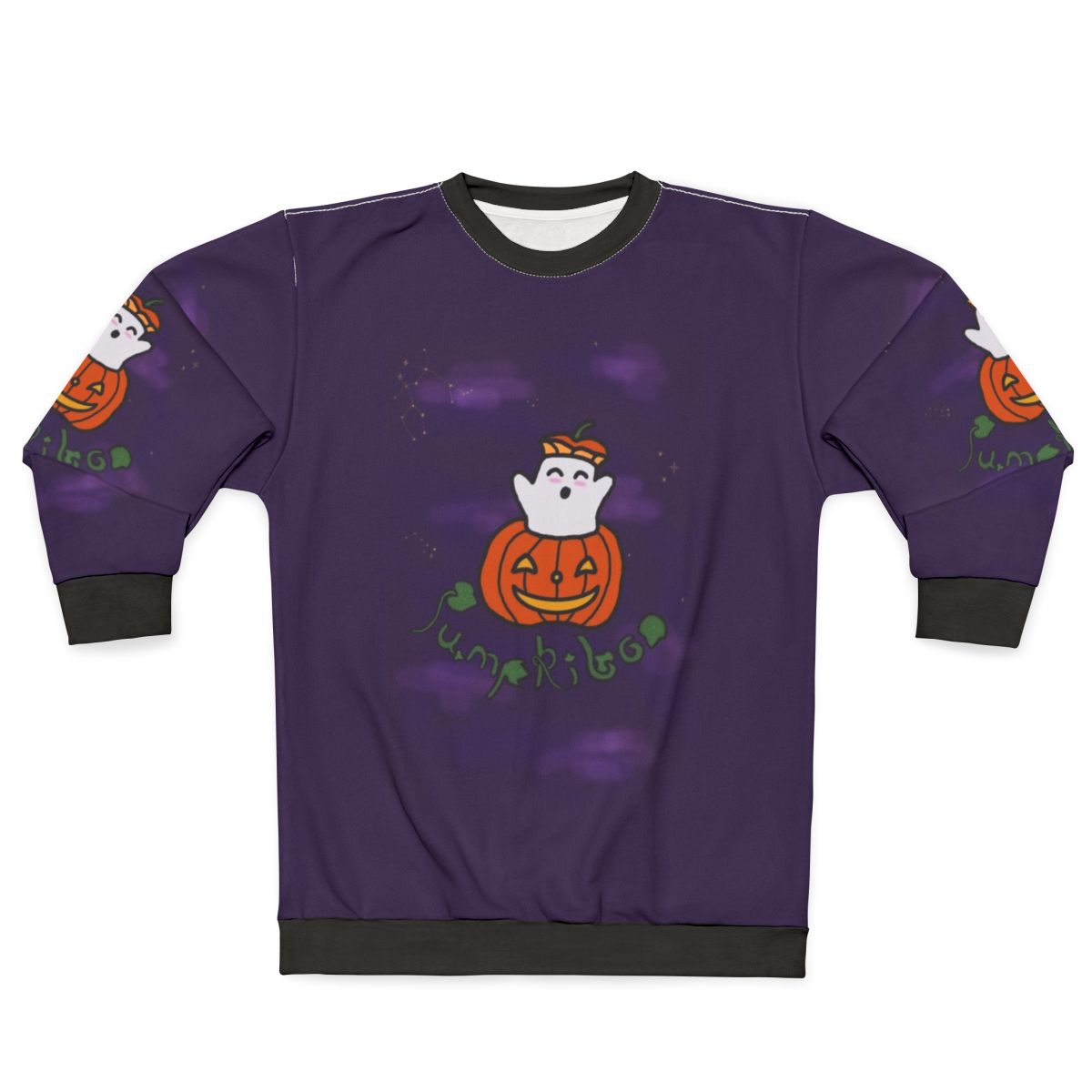 Pumpkin Ghost Stars Halloween Purple Sweatshirt