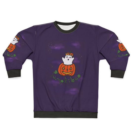 Pumpkin Ghost Stars Halloween Purple Sweatshirt