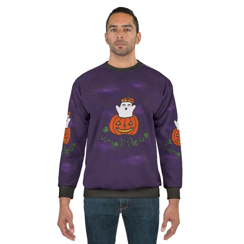 Pumpkin Ghost Stars Halloween Purple Sweatshirt