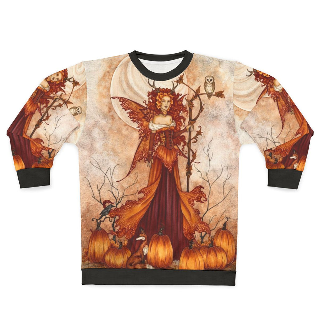Pumpkin Queen Sweatshirt with Fantasy Autumn Imagery