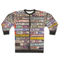 Vintage punk cassettes sweatshirt featuring retro 80s music and cassette tape art