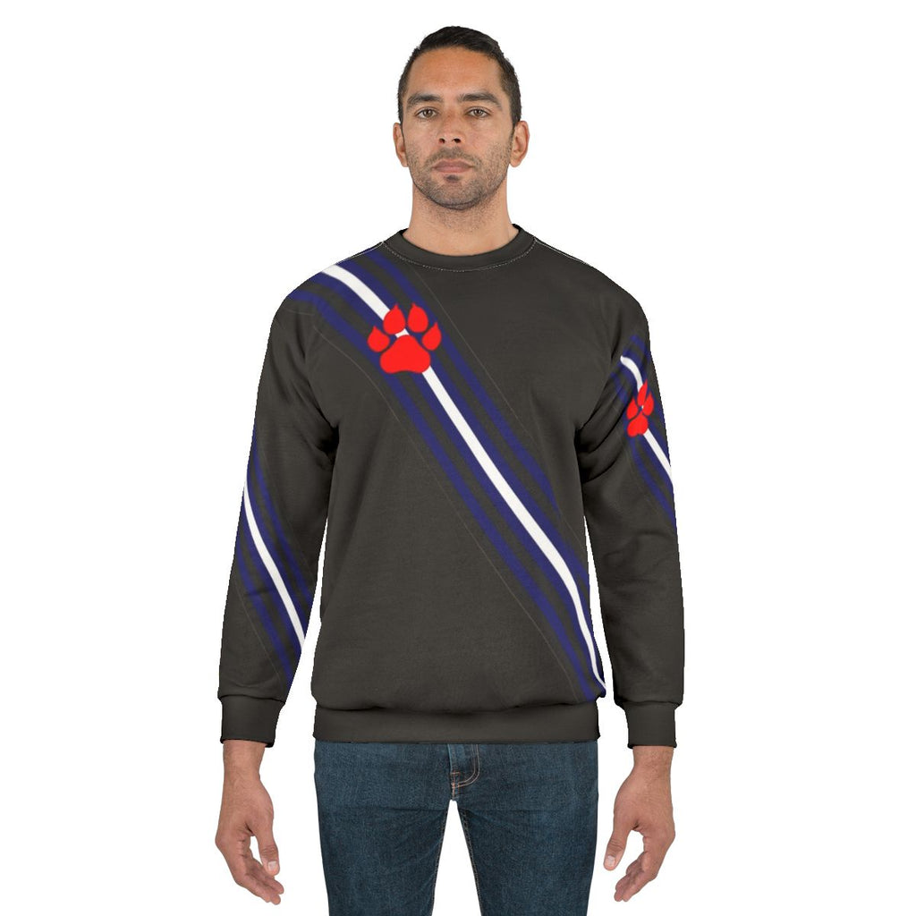 Puppy Pride Sash Paw Sweatshirt with LGBT+ Pride design