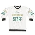 Purchasing staff sweatshirt with corporate branding