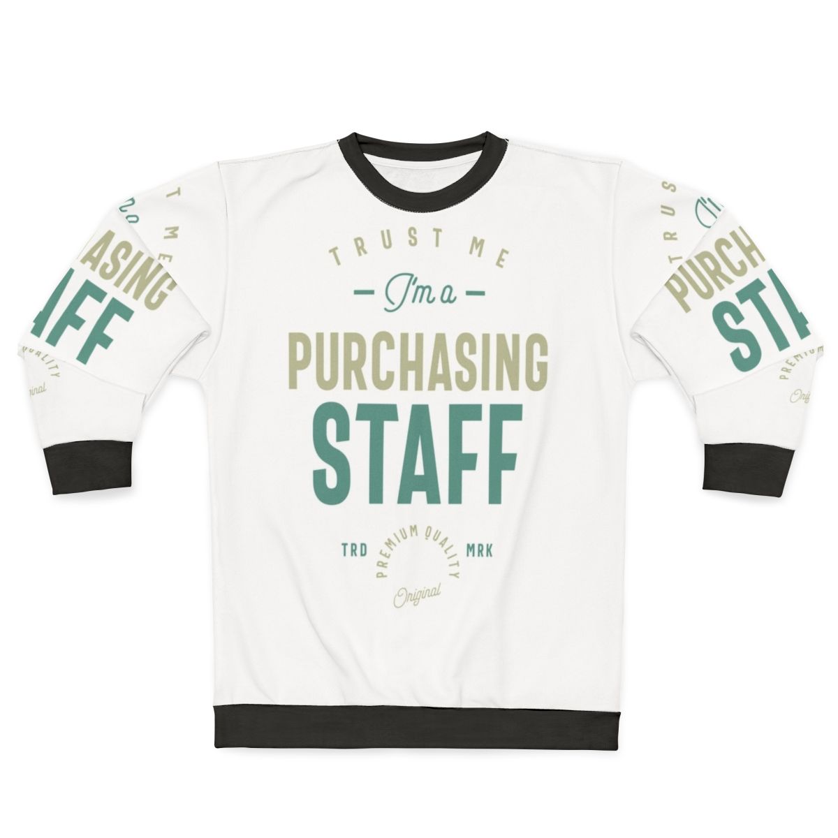 Purchasing staff sweatshirt with corporate branding