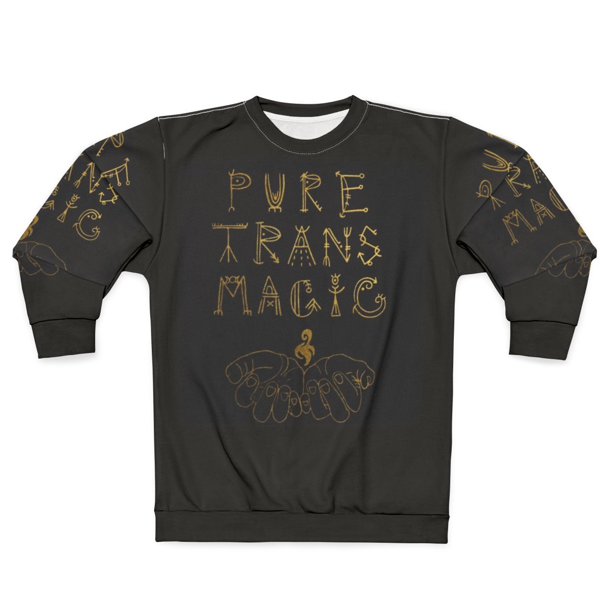 Trans magic sweatshirt with runes and celtic designs