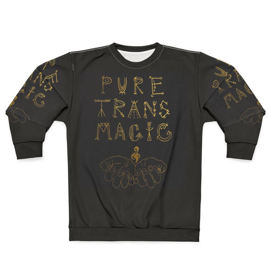 Trans magic sweatshirt with runes and celtic designs