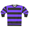 Purple and black striped sweatshirt