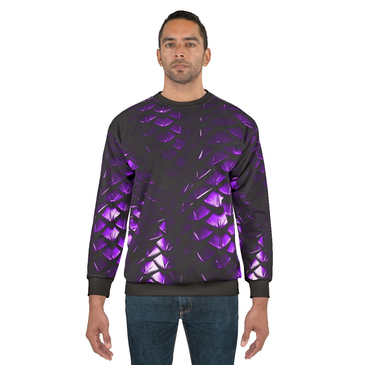 Purple dragon scales sweatshirt with a fantasy design