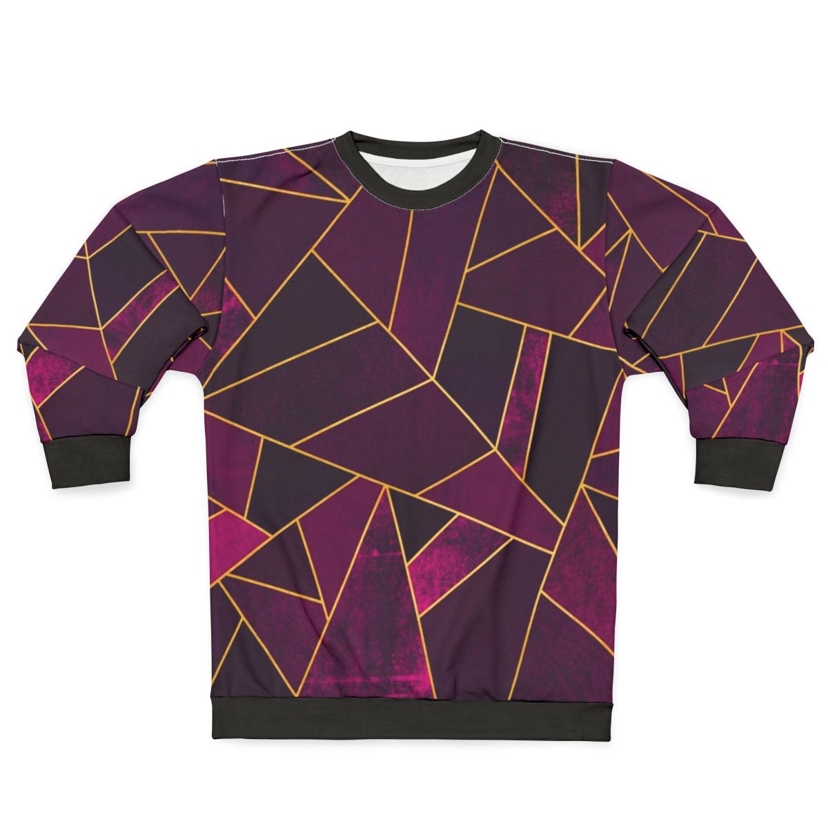 Purple and gold geometric design sweatshirt