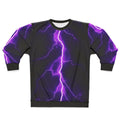 Purple Thunder Sweatshirt with Striking Lightning Bolt Design
