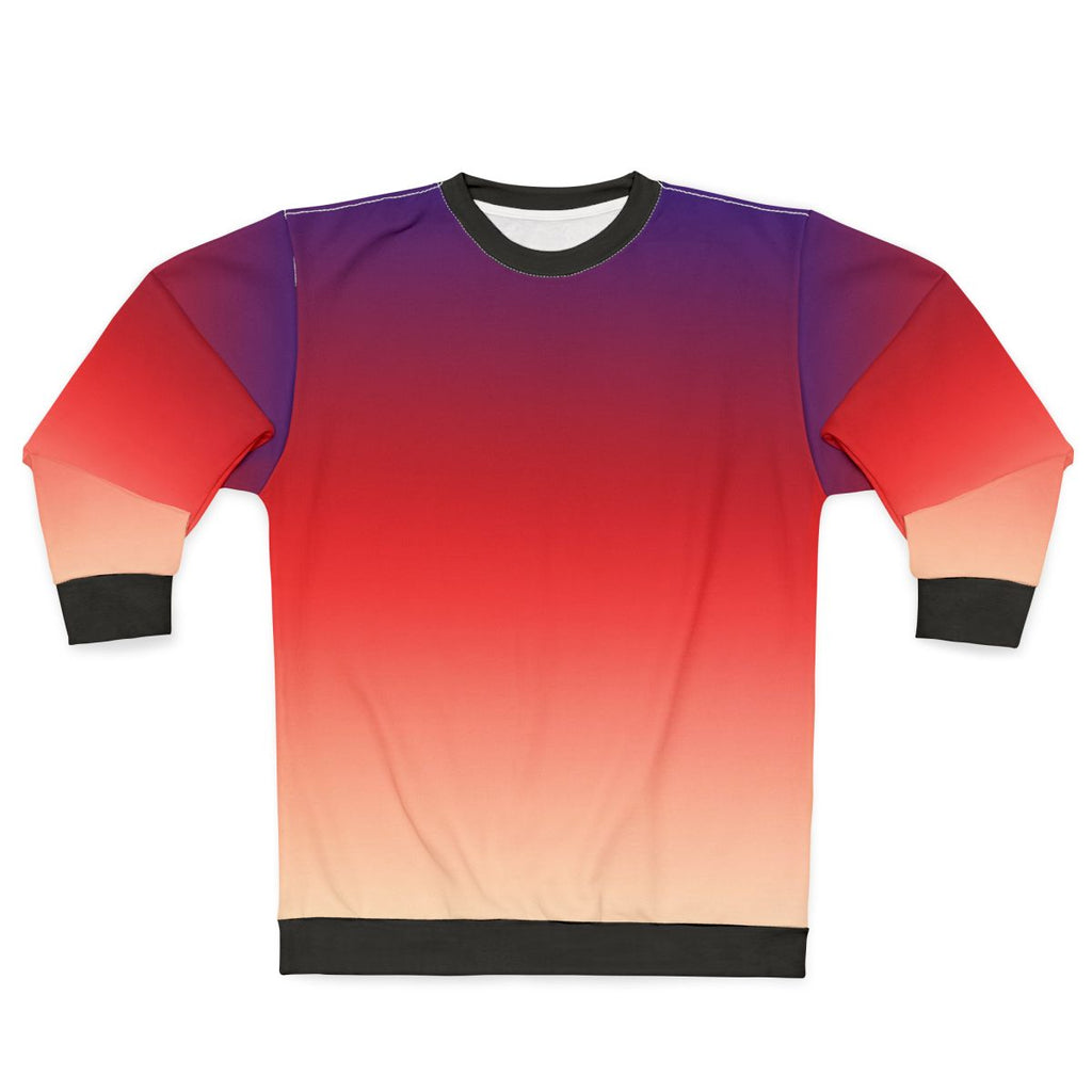 Vibrant purple to yellow gradient ombre sweatshirt