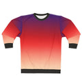 Vibrant purple to yellow gradient ombre sweatshirt