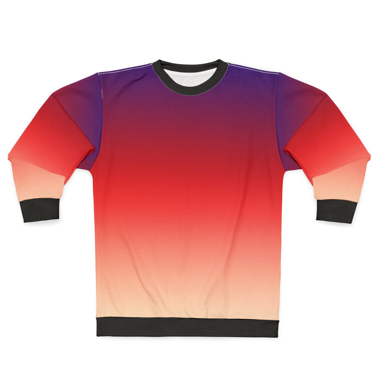 Vibrant purple to yellow gradient ombre sweatshirt