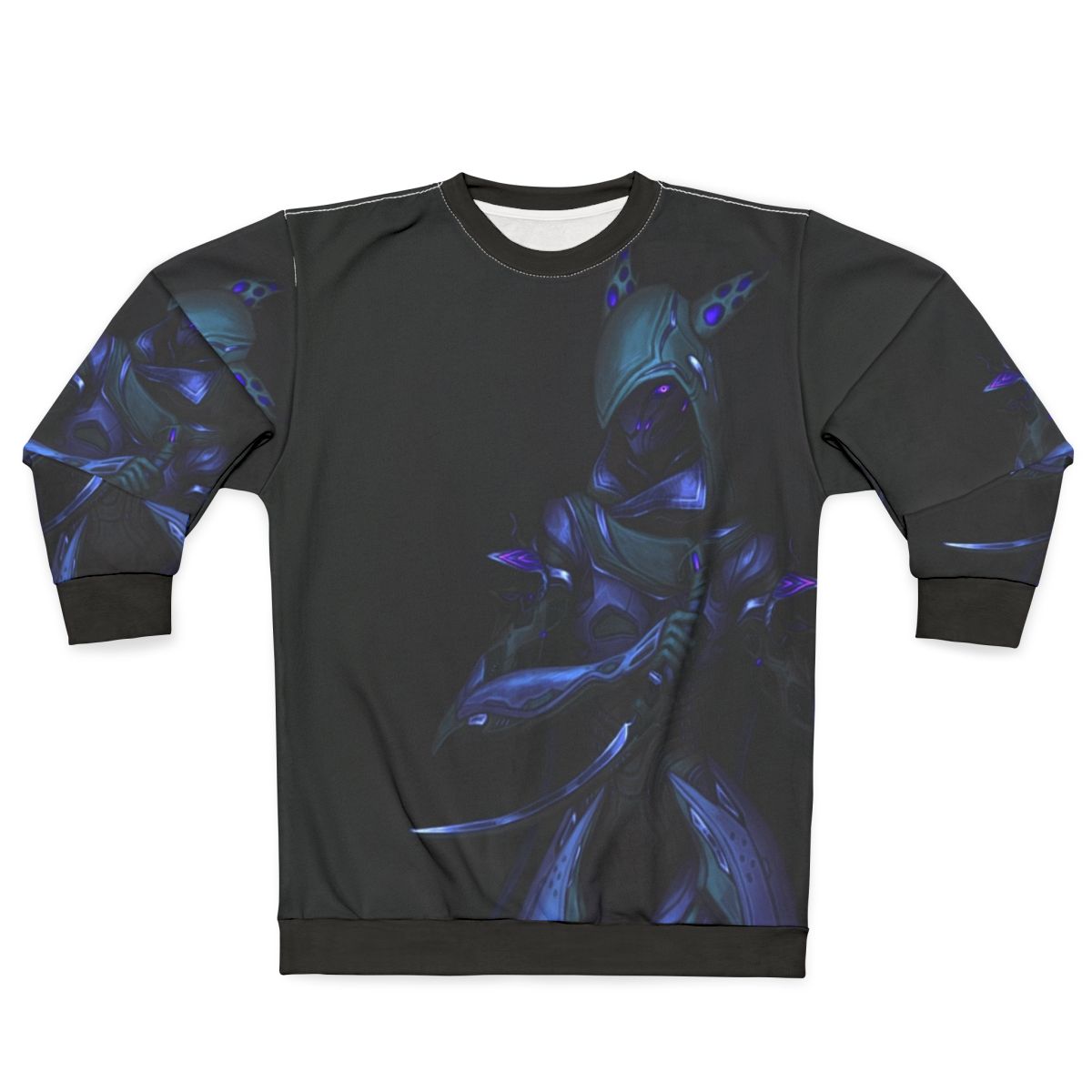 Purple Wisp Warframe Sweatshirt - Sci-Fi Energy Glow Fanart
