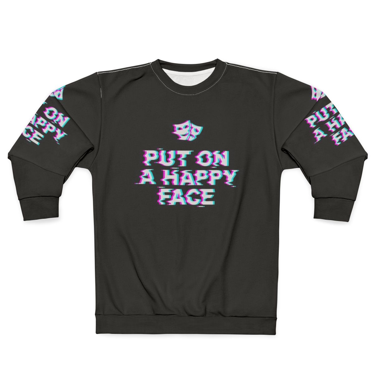 "Joker Happy Face Ironic Glitch Sweatshirt"